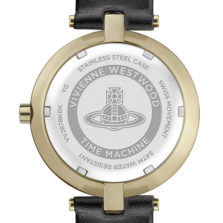 Vivienne Westwood | Whitehall Gold 34mm dial black leather | VV287BKBK
