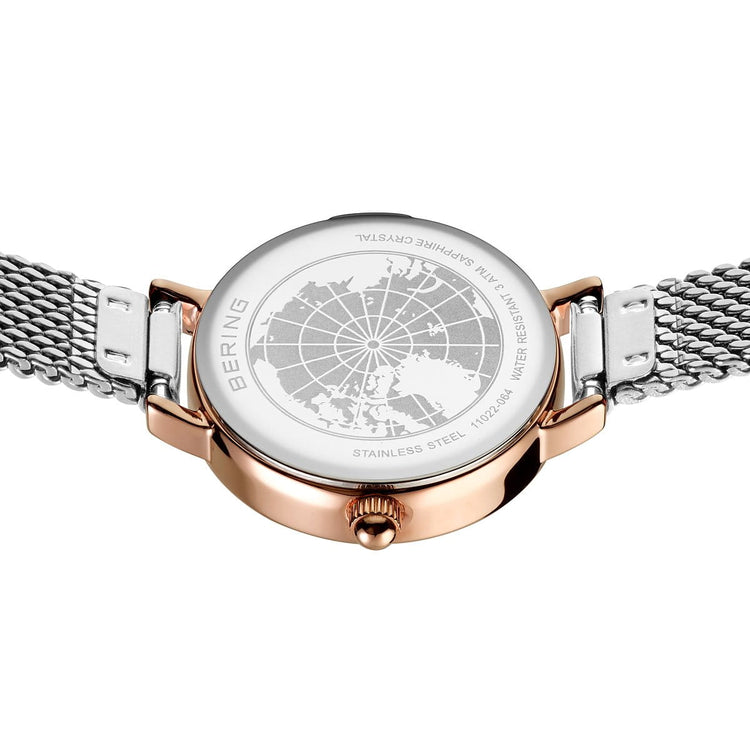 Bering | Gift set rose gold and silver 22mm dial milanese with matching bracelet | 11022-064-Lovely-2-GWP190