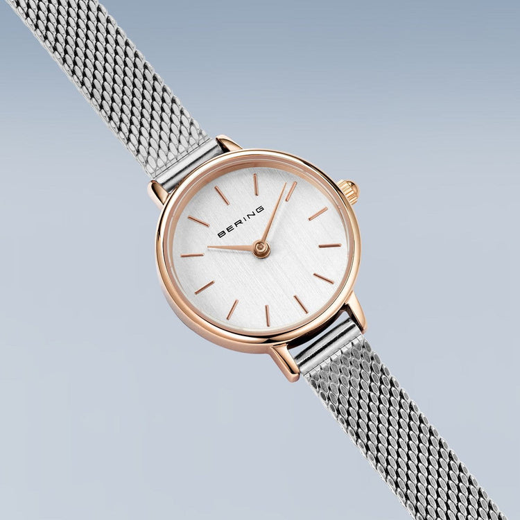 Bering | Gift set rose gold and silver 22mm dial milanese with matching bracelet | 11022-064-Lovely-2-GWP190