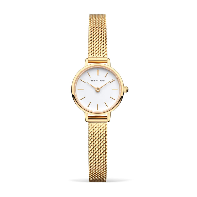 Bering | Gift set gold and white 22mm dial milanese with matching bracelet | 11022-334-Lovely-1