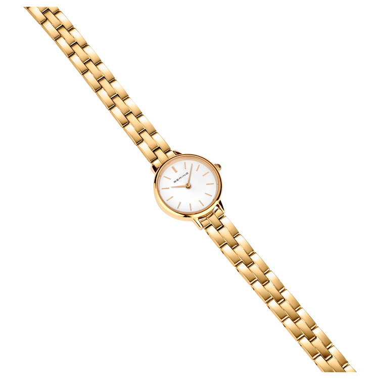Bering | Classic gold 26mm white dial gold strap | 11022-734