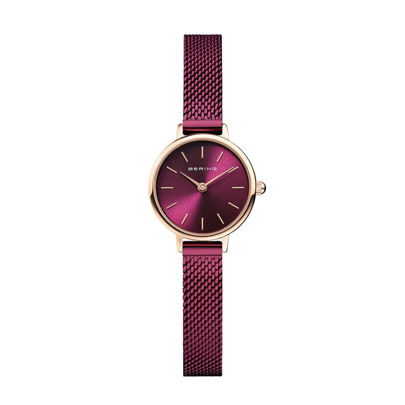 Bering | Classic rose gold and purple 22mm dial milanese | 11022-969