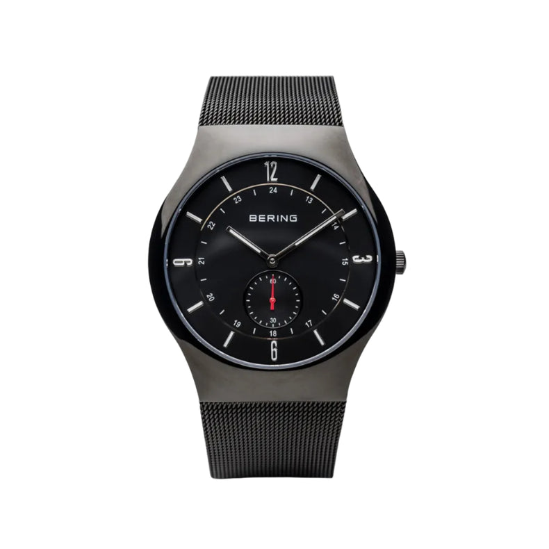 Bering | Classic brushed black 40mm dial mesh band | 11940-222