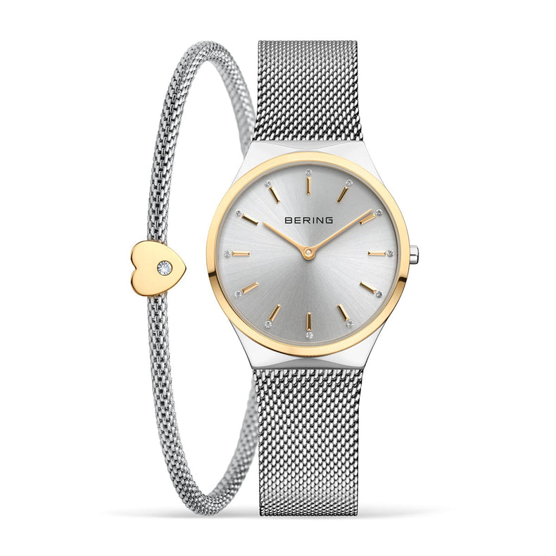 Bering | Classic gift set gold and silver 31mm dial with silver bracelet | 12131-014-GWP