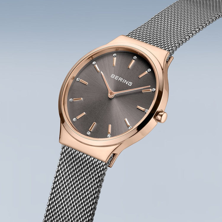 Bering | Classic gift set rose gold and grey 31mm dial with grey bracelet | 12131-369-GWP
