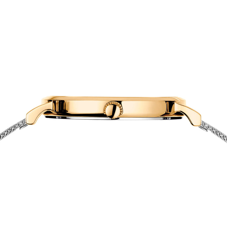 Bering | Classic polished gold sase and silver strap 34mm | 14134-010