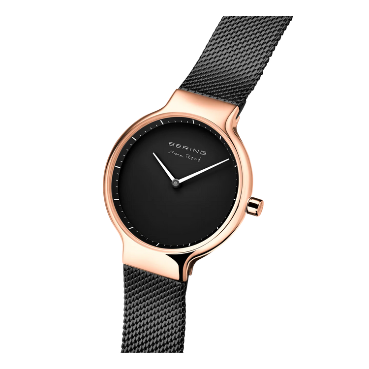 Bering | Max René rose gold black 31mm dial black milanese strap | 15531-262