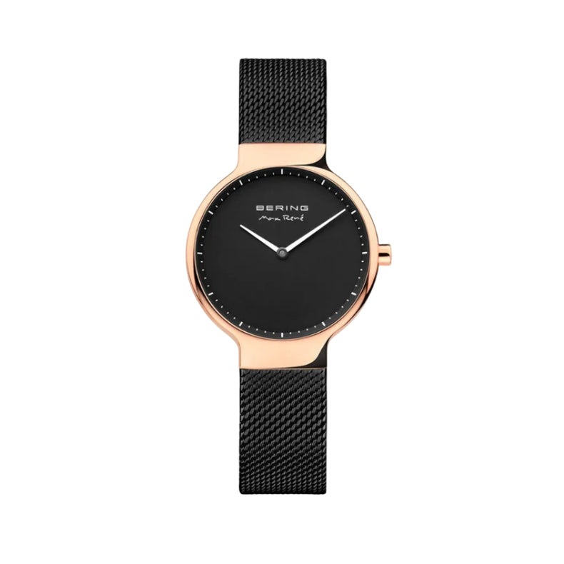 Bering | Max René rose gold black 31mm dial black milanese strap | 15531-262