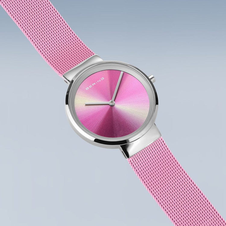 Bering | Aurora Borealis gift set pink 31mm dial milanese with matching bracelet | 19031-999-GWP