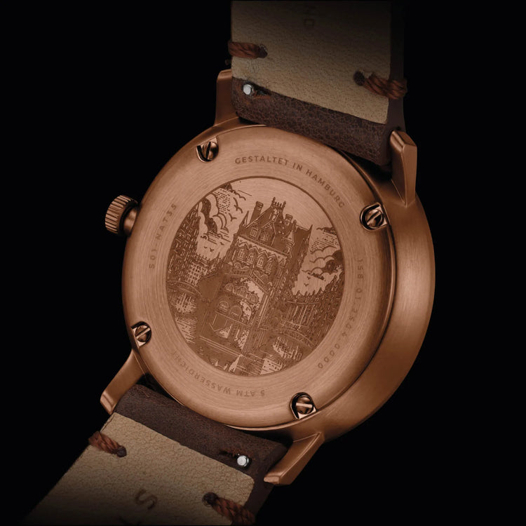 Sternglas | Naos Edition 1905 38mm green dial bronze leather band | S01-NAT35-VI17
