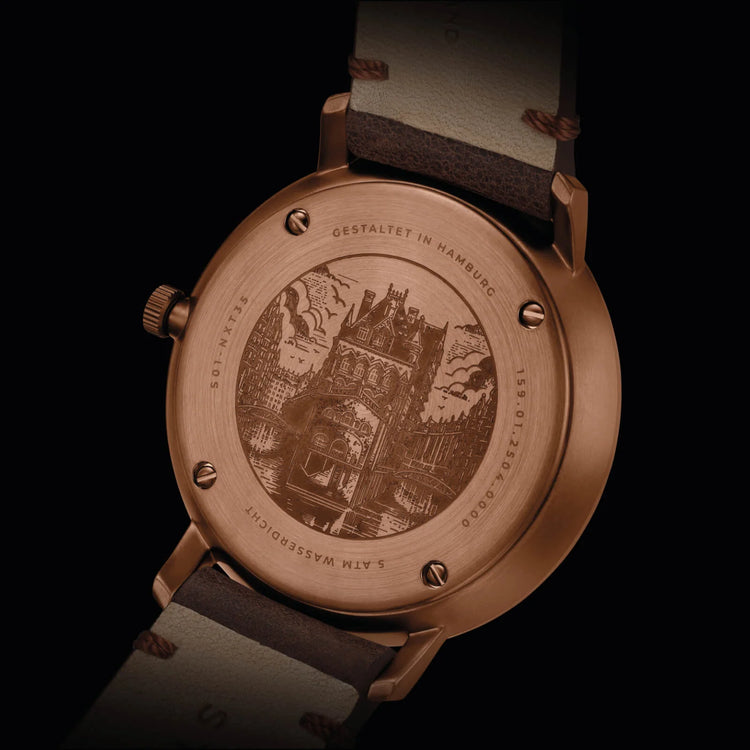 Sternglas | Naos XL Edition 1905 42mm green dial bronze leather band | S01-NXT35-VI17