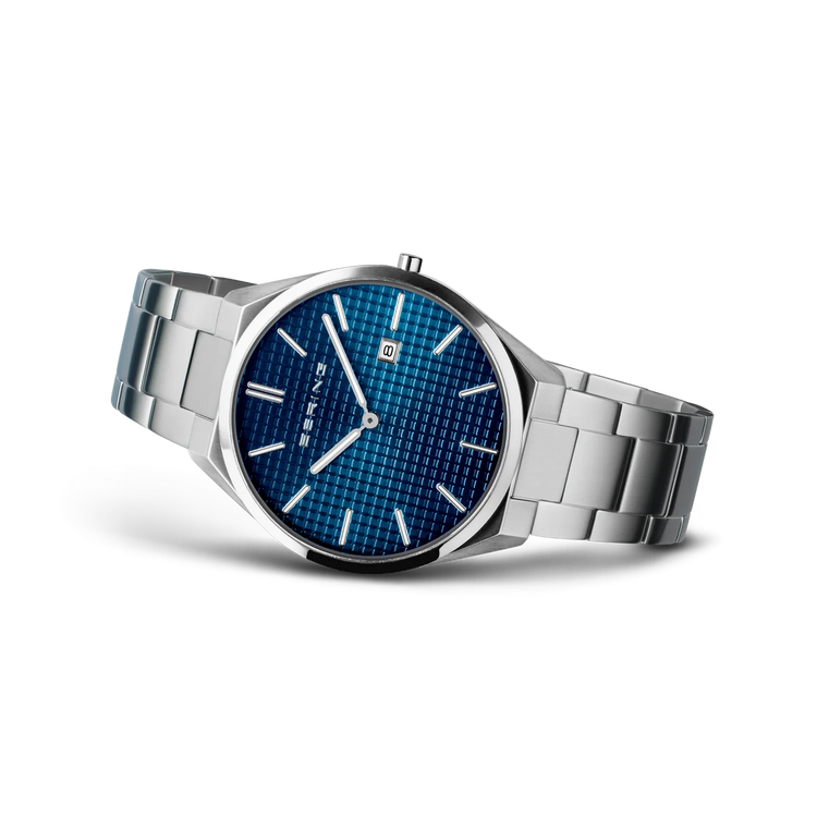 Bering | Ultra Slim blue 40mm dial and stainless steel links | 17240-707