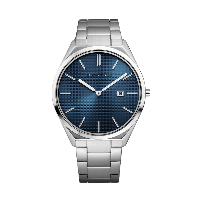 Bering | Ultra Slim blue 40mm dial and stainless steel links | 17240-707