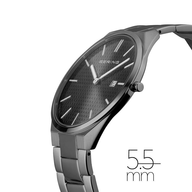 Bering | Ultra Slim grey 40mm dial and stainless steel links | 17240-777