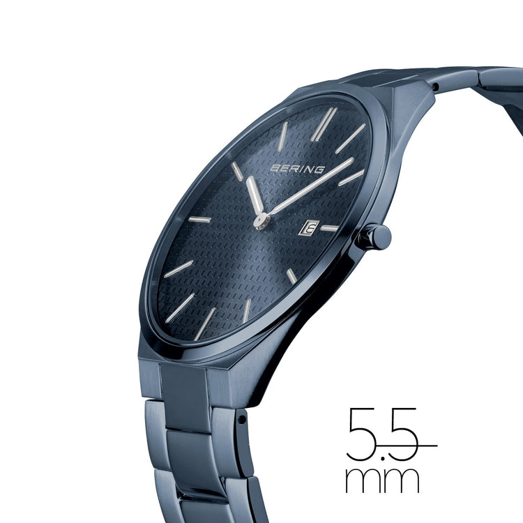 Bering | Ultra Slim blue 40mm dial and blue stainless steel links | 17240-797
