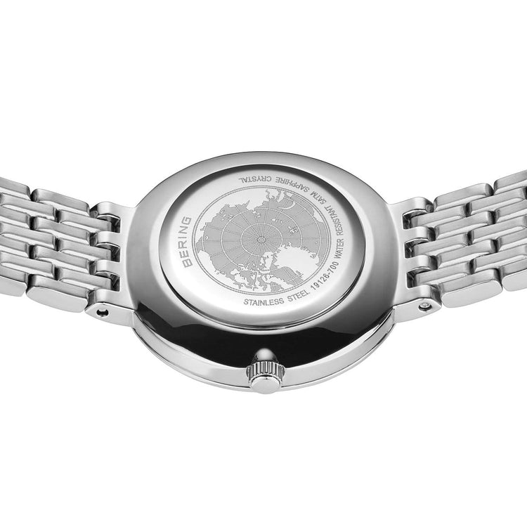 Bering | Classic polished silver 26mm mother of pearl dial | 19126-700