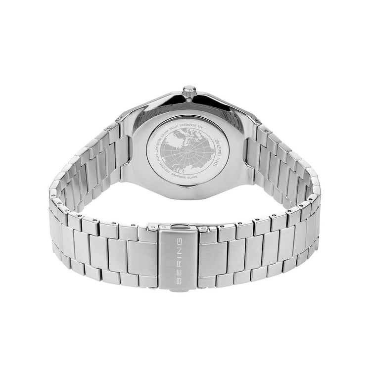 Bering | Classic polished silver 41mm blue dial links strap | 19641-707