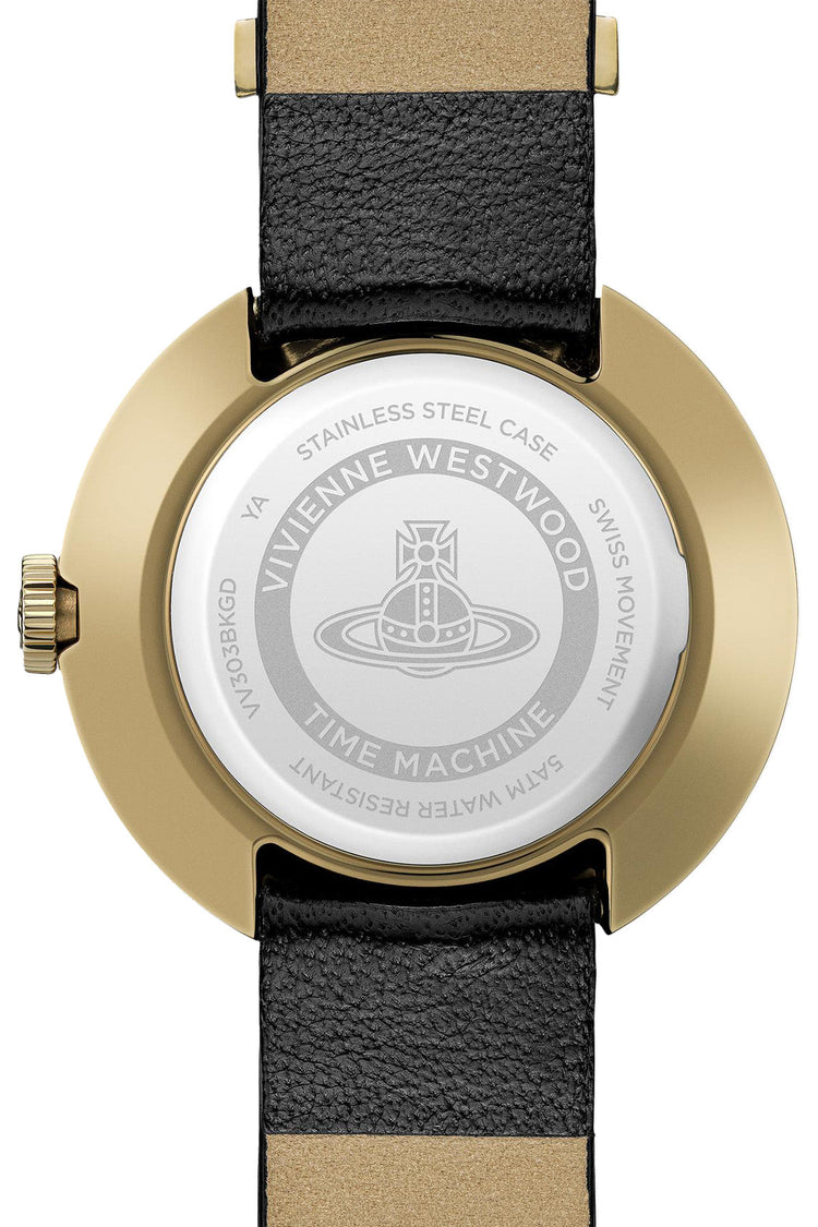 Vivienne Westwood | Rebel sex gold 30mm dial black leather | VV303BKGD