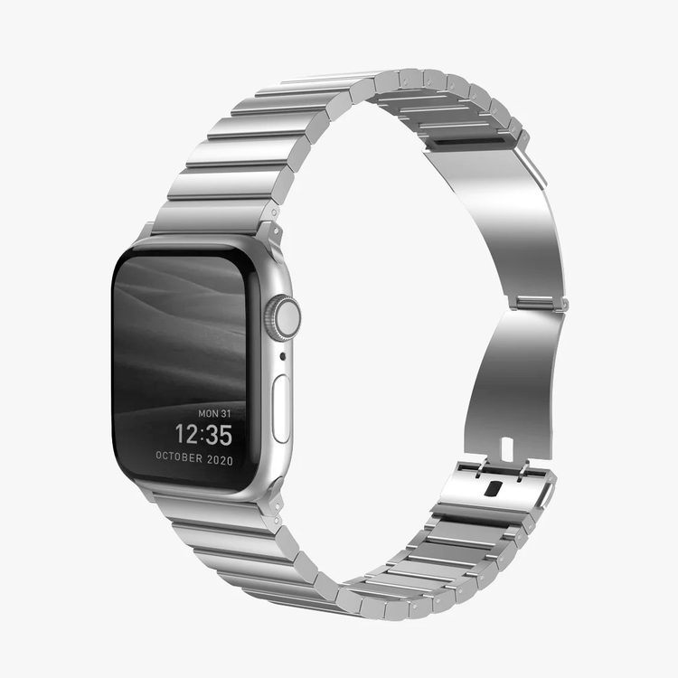 Uniq | Strova satin silver stainless steel watch band - Apple Series | STRVMSIL