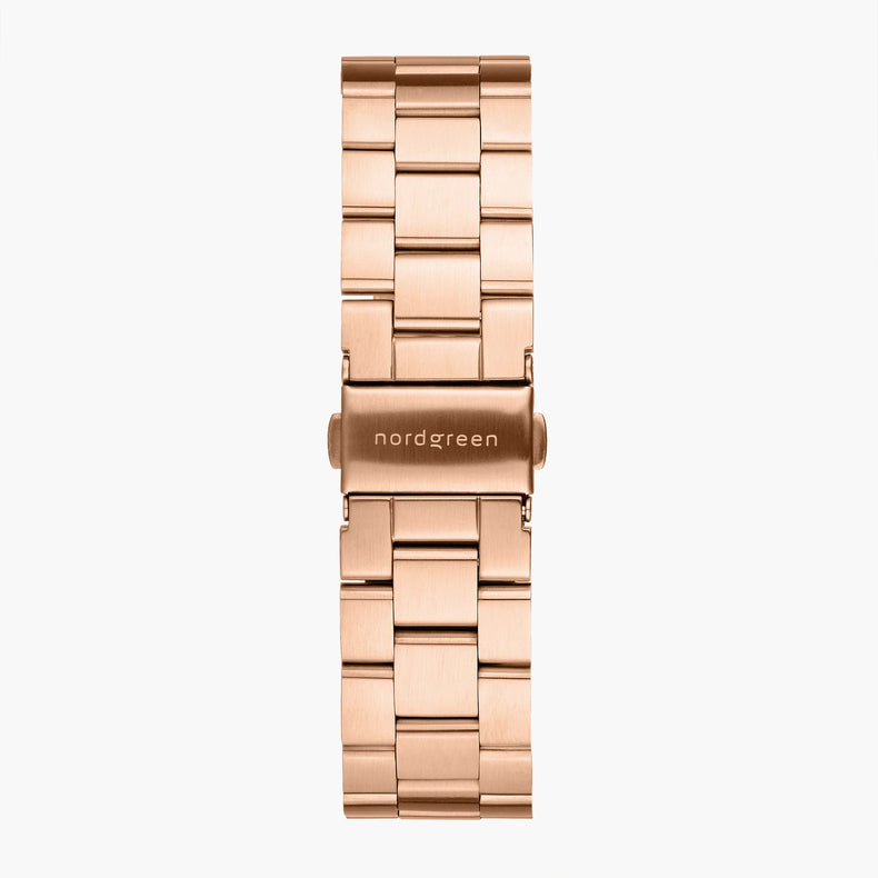 Nordgreen | Rose Gold 3 link 18mm strap (36mm dial) | ST18PORG3LRO