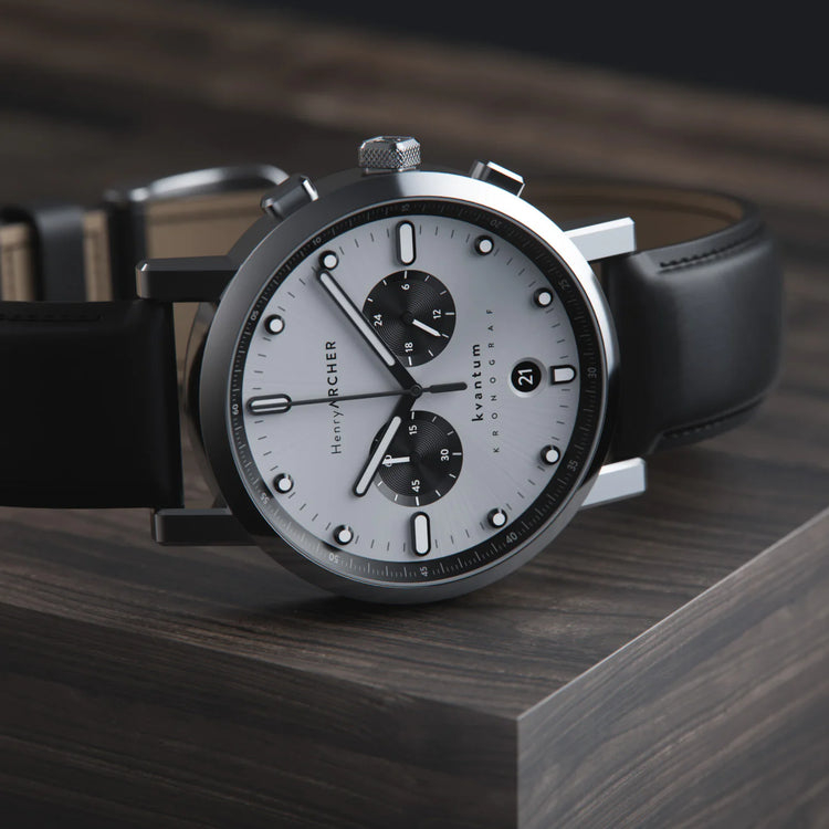 Henry Archer | Kvantum - Vektor 41mm dial black leather | HA-KV-VE-NE