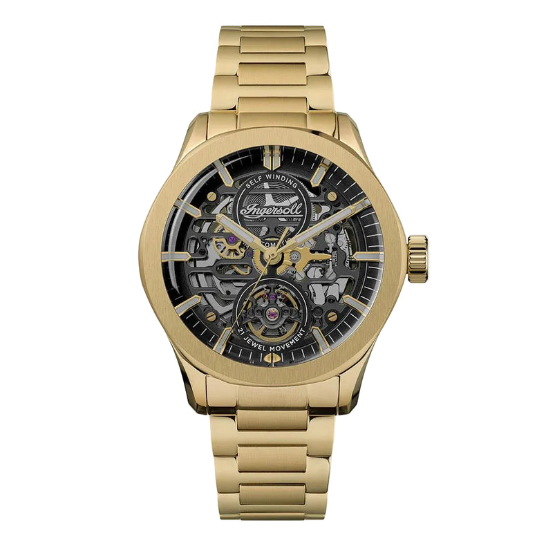 Ingersoll | The Bronc 44mm skeleton gold strap | I16702