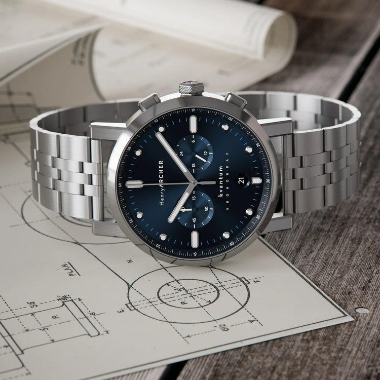 Henry Archer | Kvantum - Apeks 41mm dial storm grey link | HA-KV-AP-SG