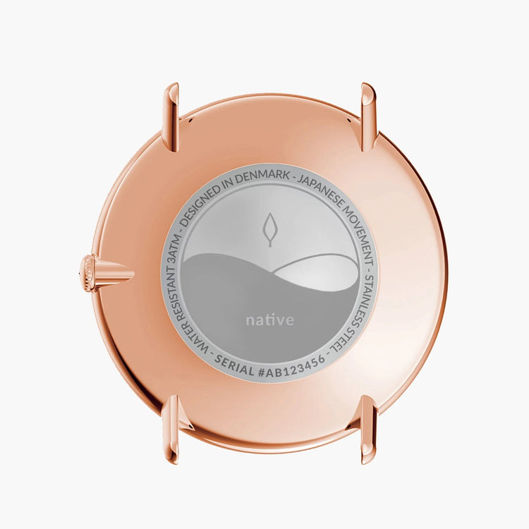 Nordgreen | Native Rose gold 32mm dial black leather | NR32RGLEBLXX
