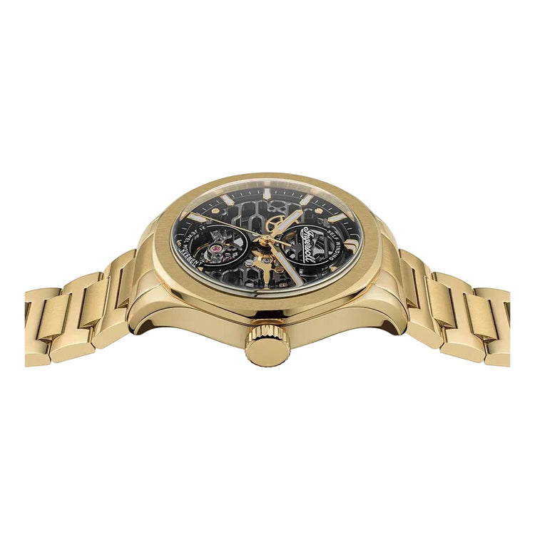 Ingersoll | The Bronc 44mm skeleton gold strap | I16702
