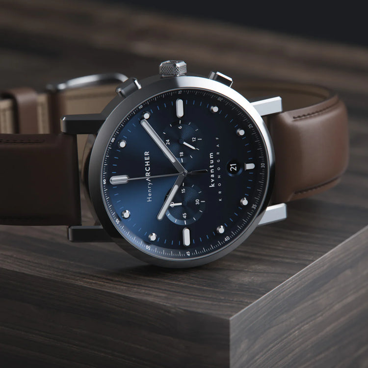 Henry Archer | Kvantum - Apeks 41mm dial windsor tan leather | HA-KV-AP-WT