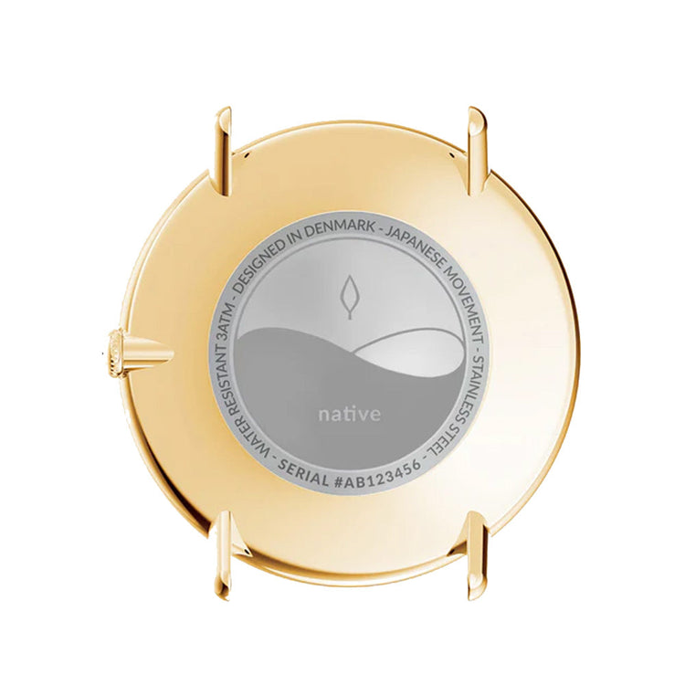 Nordgreen | Native gold 36mm white dial gold mesh | NR36GOMEGOXX