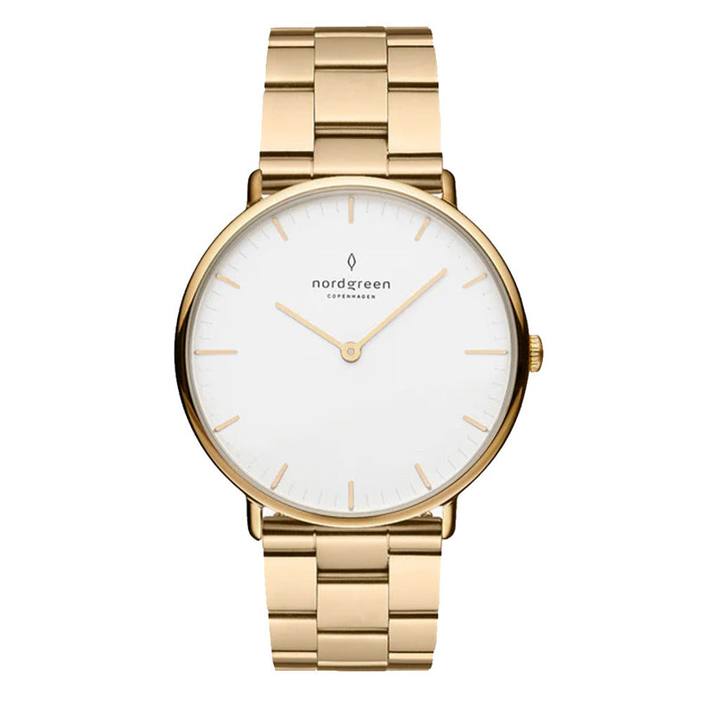 Nordgreen | Native gold 36mm white dial 3 link band | NR36GO3LGOXX