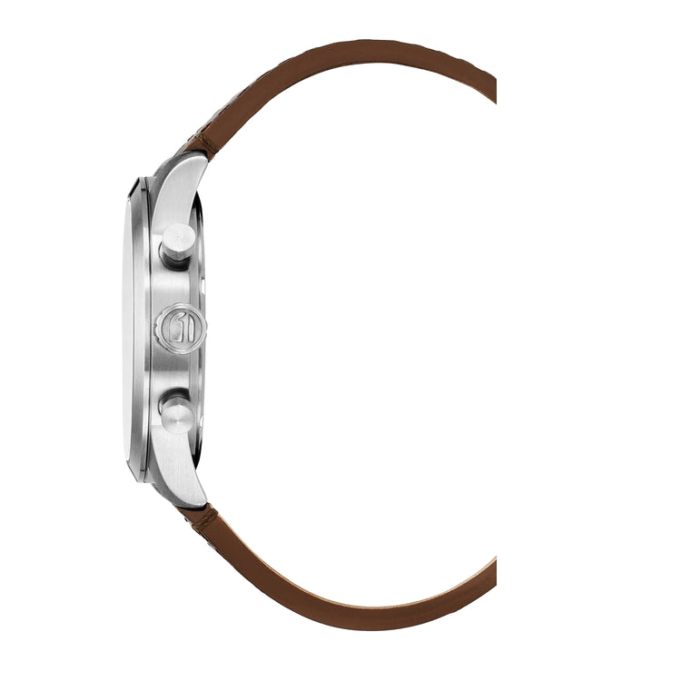 G-STAR | Originals Multifunction silver 42mm dial leather band | GSW.504.01
