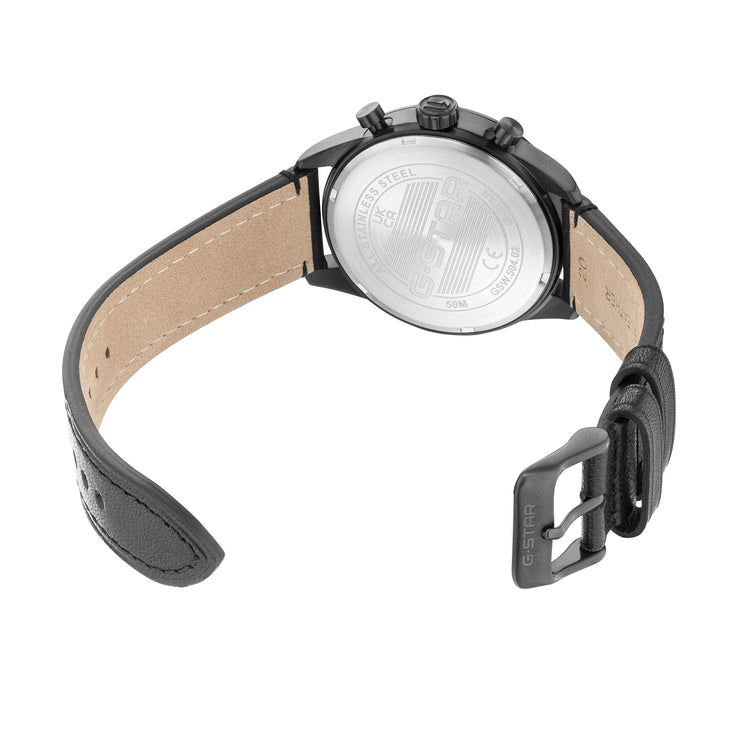 G-STAR | Originals Multifunction black 42mm dial leather band | GSW.504.02