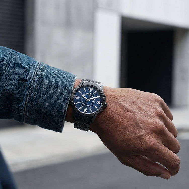 G-STAR | Constructed Bold black and silver with blue 43mm dial | GSW.506.09