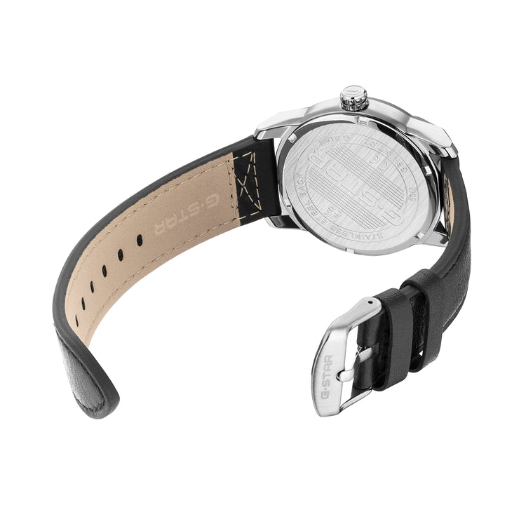 G-STAR | Selvedge Utility-Inspired black 42mm dial black leather | GSW.507.02