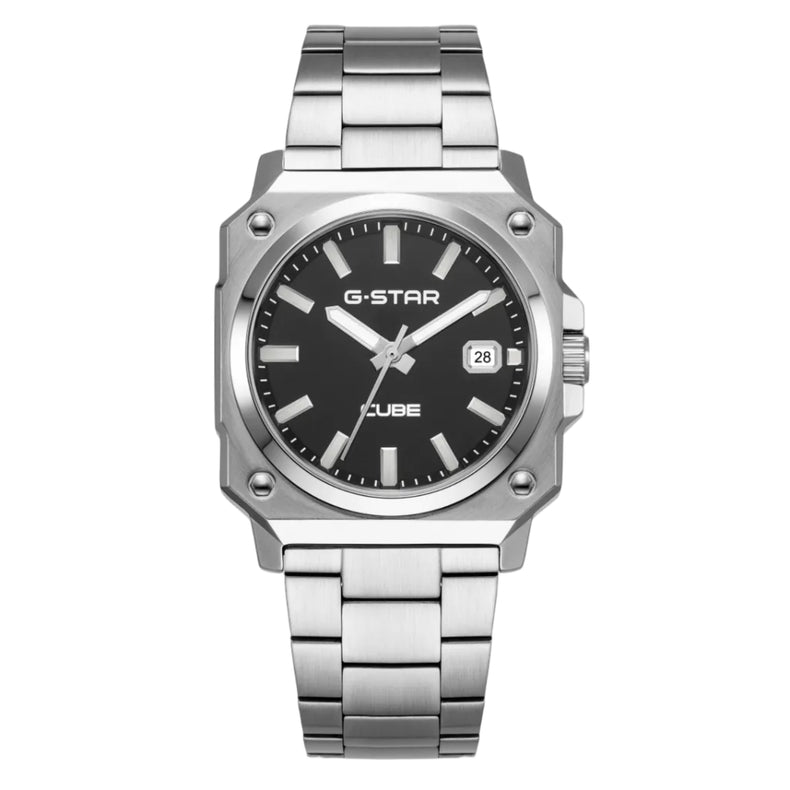 G-STAR | Cube Silver Tone 41mm dial silver link | GSW.508.05