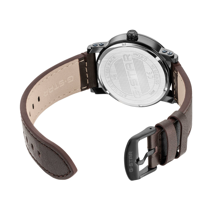 G-STAR | Rovic Multifunction blue 42 mm dial brown leather | GSW.509.04
