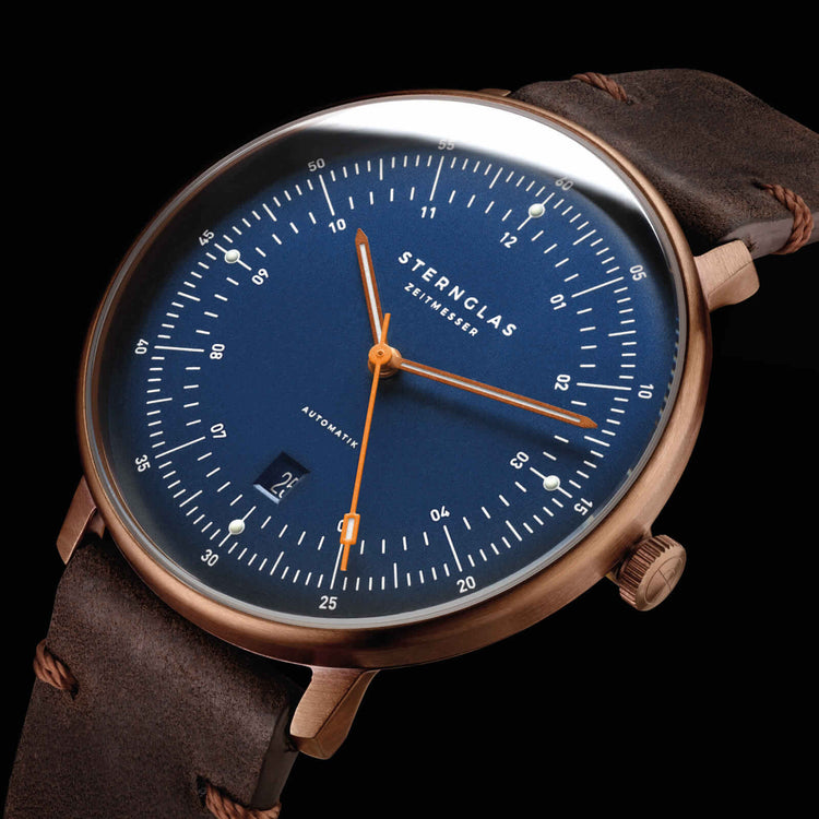 Sternglas | Hamburg Automatik bronze 42mm dial brown leather band | S02-HH27-VI17