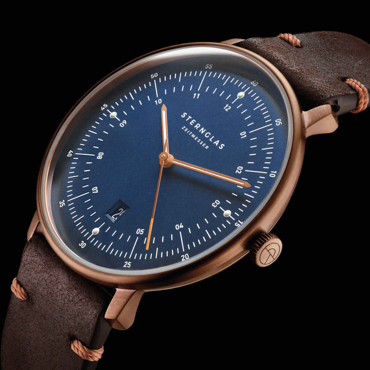 Sternglas | Hamburg bronze 42mm dial brown leather band | S01-HH27-VI17