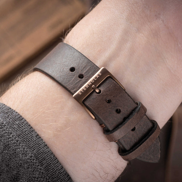Sternglas | Hamburg bronze 42mm dial brown leather band | S01-HH27-VI17