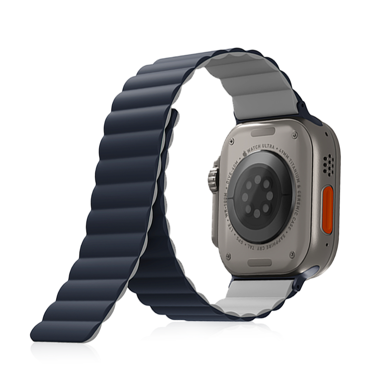 Uniq | Revix reversible storm blue and chalk grey watch band - Apple Series | REVSBLUCGRY