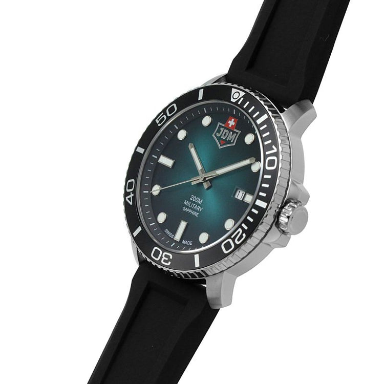 JDM Military | Tango Green 44mm dial black silicon | JDM-WG008-02