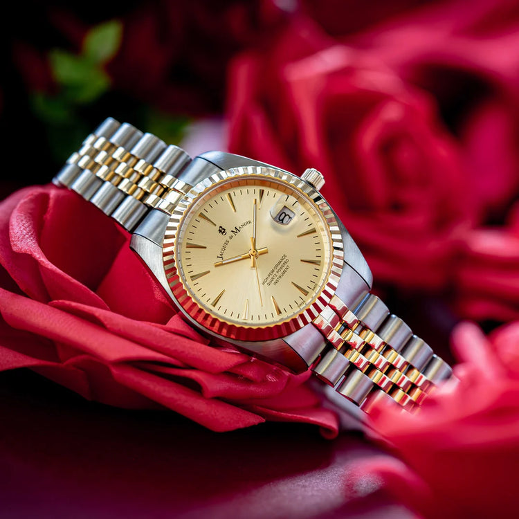 Jacques Du Manoir | Inspiration Business gold 40mm dial two tone bracelet | JWN01704
