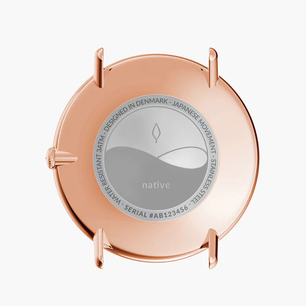 Nordgreen | Native Rose gold 40mm blue dial brown leather | NR40RGLEBRNA