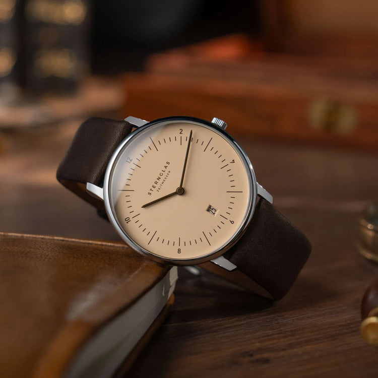 Sternglas | Naos light brown 38mm dial black leather band | S01-NA54-PR07