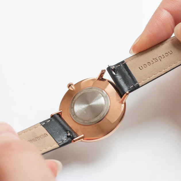 Nordgreen | Native Rose gold 40mm blue dial brown leather | NR40RGLEBRNA