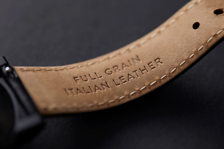 Henry Archer | Nero black leather 20mm watch band | HA-AC-LE-BL
