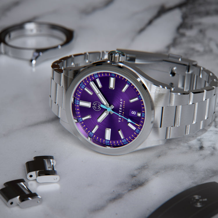 Henry Archer | Vesterhav - Polaris Purple - 40mm dial | HAC-VES-POB-3LI