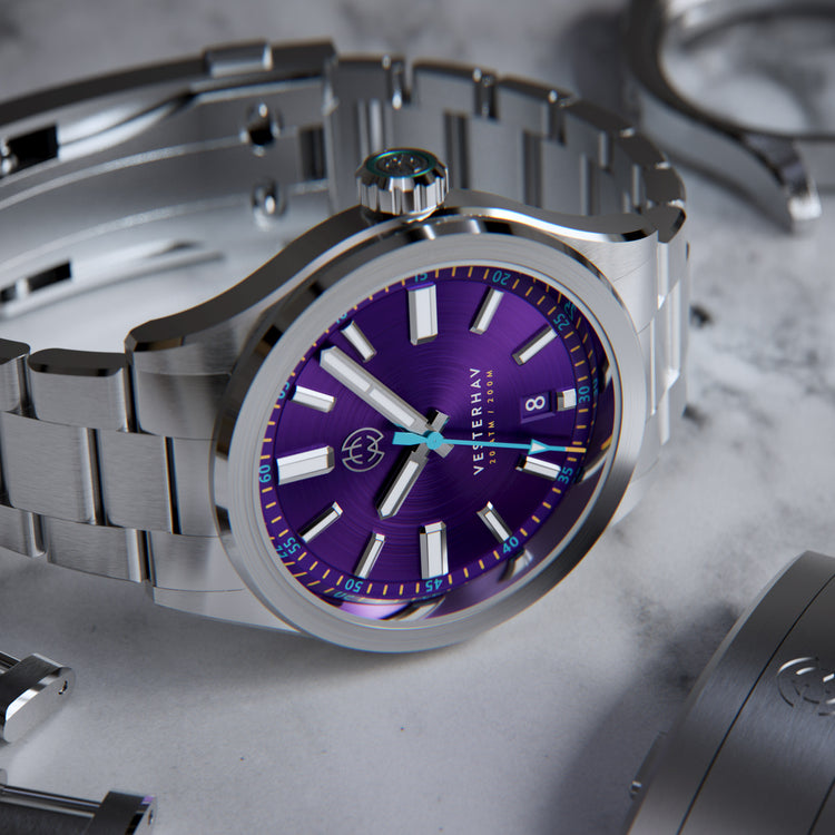 Henry Archer | Vesterhav - Polaris Purple - 40mm dial | HAC-VES-POB-3LI